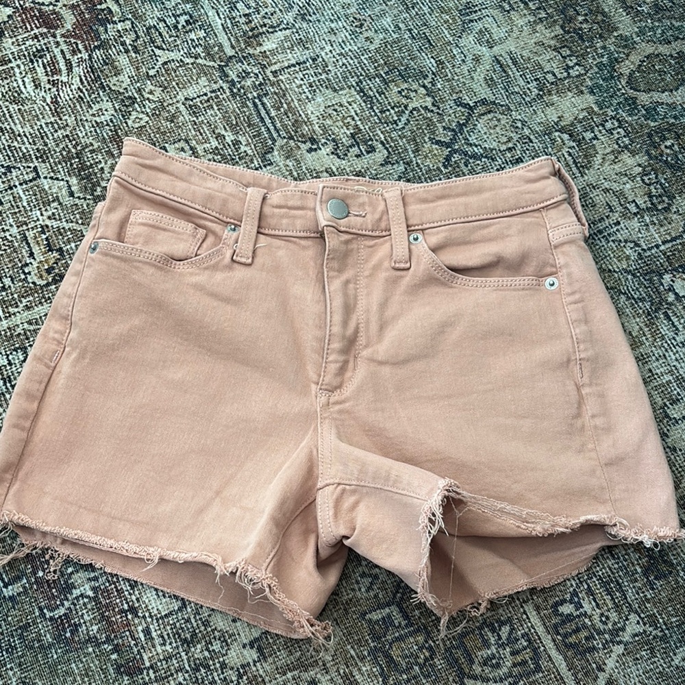 Universal Thread Tan Jean Shorts Frayed Hem